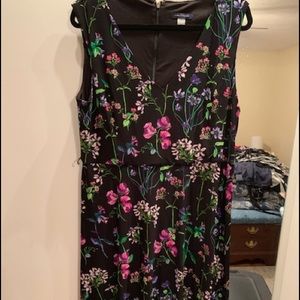 Black floral sleeveless dress